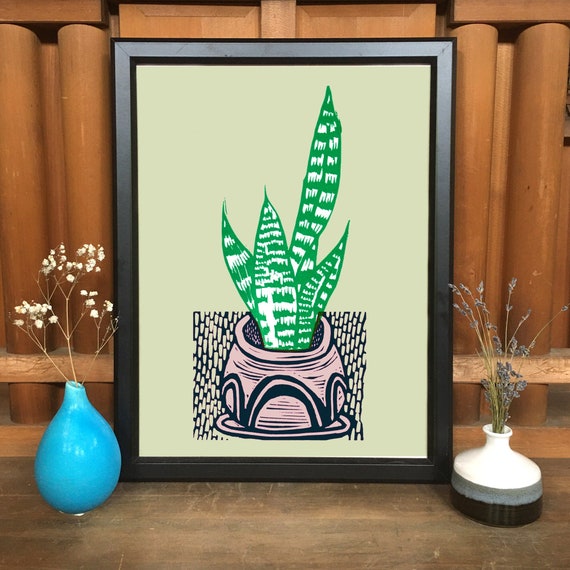 Snake Plant print | botanical print | 11x14 print unframed