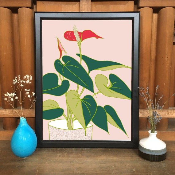 Anthurium print | botanical art | 11x14 print unframed