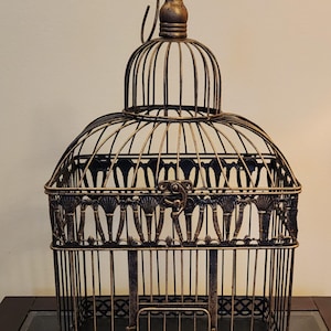 Metal Birdcage, Vintage Look, Plant Holder Cage Decor Rustic Cage, Decorative, Hanging, Bird Cage.
