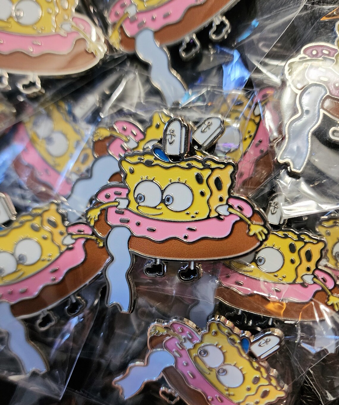 Spongebob Donut Enamel Pin Etsy 