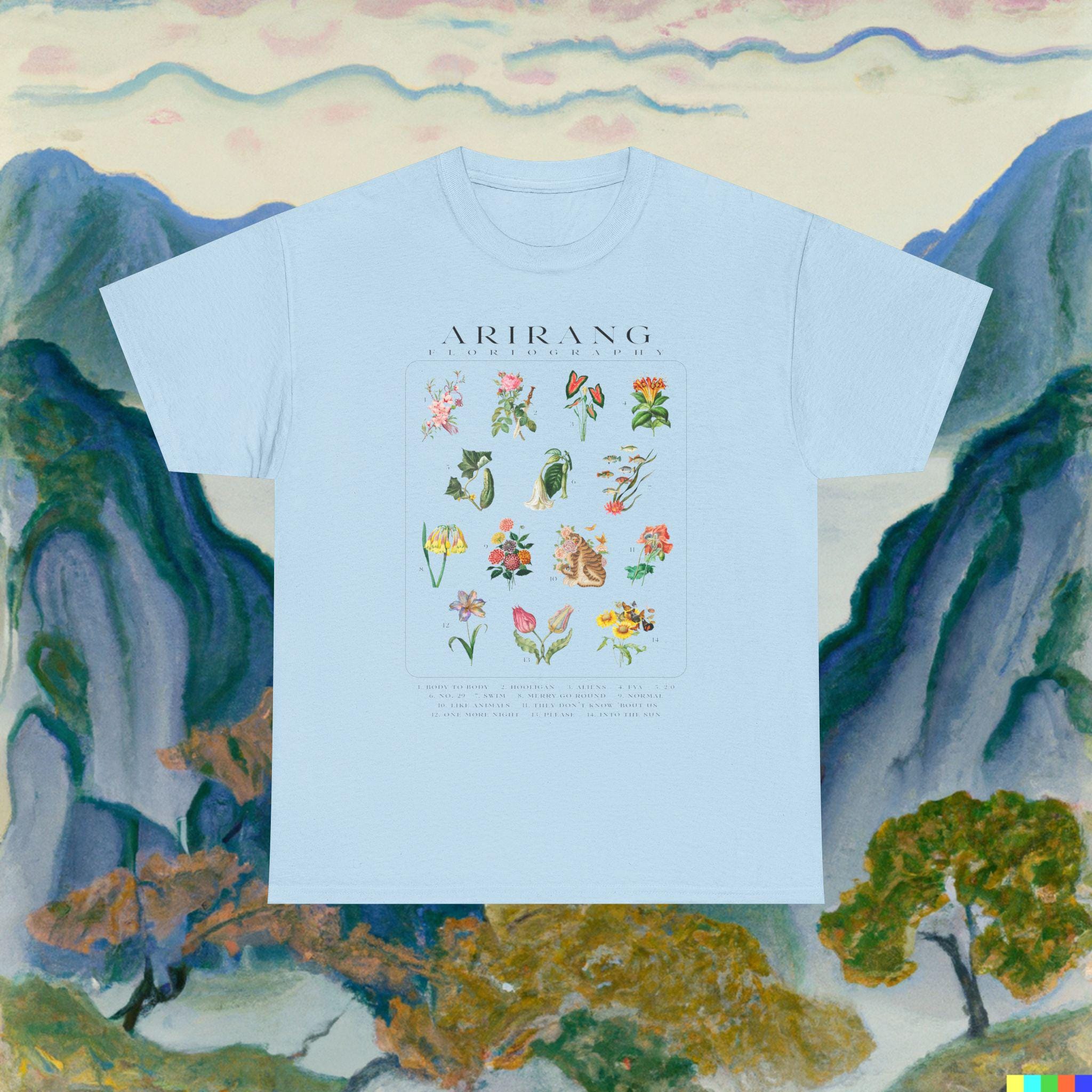 Arirang Floriography Cotton T-shirt, Arirang Album Merch, K-pop