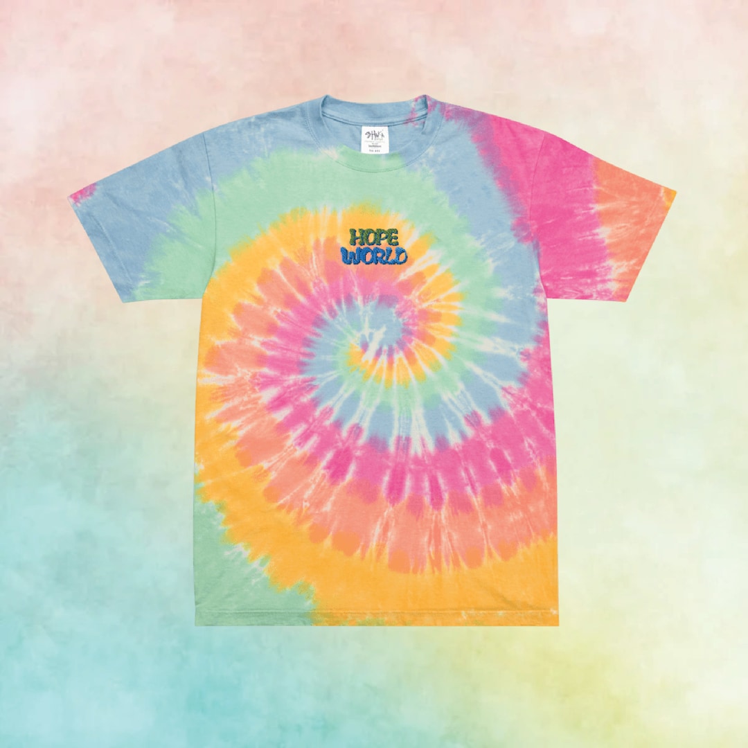 BTS J-hope Hopeworld Oversized Tie-dye Embroidered T-shirt, Jung Hoseok Shirt, BTS Army Friend ...