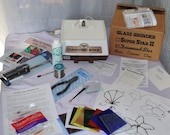DISCOUNTED Stained Glass Beginner Kit - Glastar Grinder, Iron, Solder, cutter, Tools, Instructions, Glass to make sun-catchers