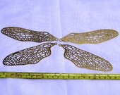 Dragonfly Wing Brass Filigree - 1 Set (4 wings) or 6 Sets (24 wings) - Stained glass Lamp working Tiffany