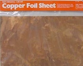 1 SHEET of Real COPPER Foil 12 x 12 inch - Adhesive Backed for making Nuggets or Bubble jewelry pendants. Cut 39 s easily.