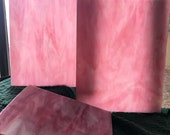 2 pack of 6 x 8 inch Stained Glass Sheets - PINK White Wispy