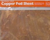 4 Pack of SHEET COPPER FOIL each 12 x 12 inch - Adhesive Backed for making Nuggets or Bubble jewelry pendants. Cut 39 s easily.