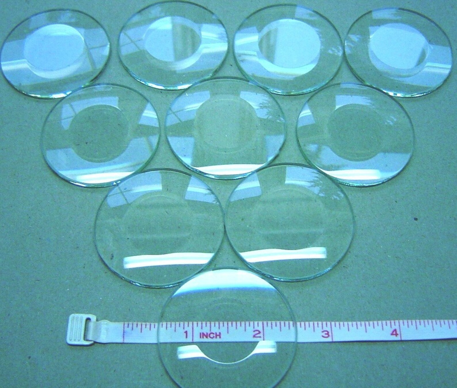 4 Pack of 2 Inch Clear Glass Circle Bevels FLAT on Back for Etsy