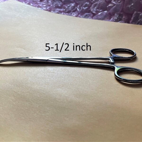 Jewelry - Hemostat with Bent End - Locking Tweezers 5-1/2 inch Long - For Hot Jump Ring Soldering save fingers