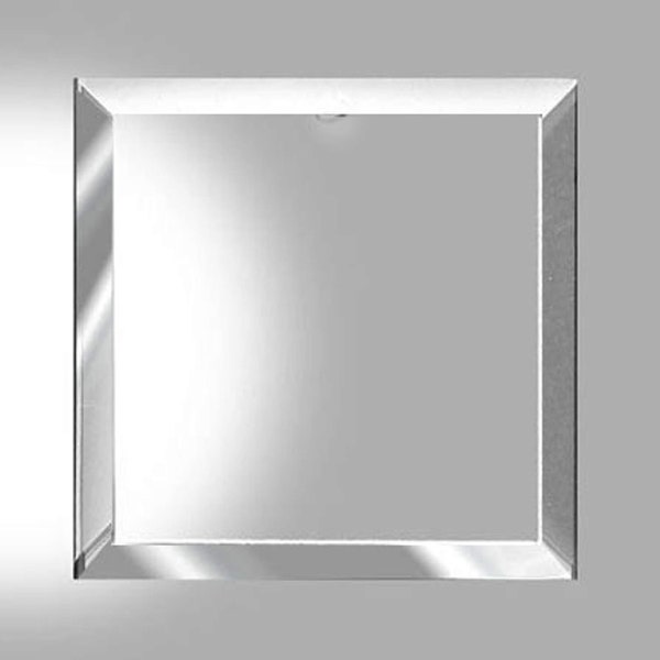 JUMBO 6 x 6 inch Square Clear Glass beveled on top and  FLAT on back side (( 2 Pack ))