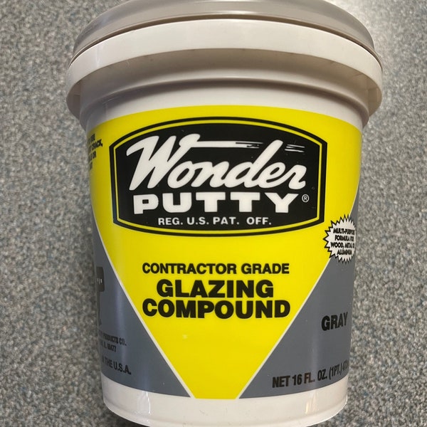 Stained Glass - WONDER PUTTY (1 Pint) for Lead Came Glazing GRAY Ready to use!