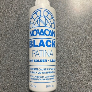 Novacan Patina Stained Glass Supplies Black or Copper for Solder Black for  Zinc 
