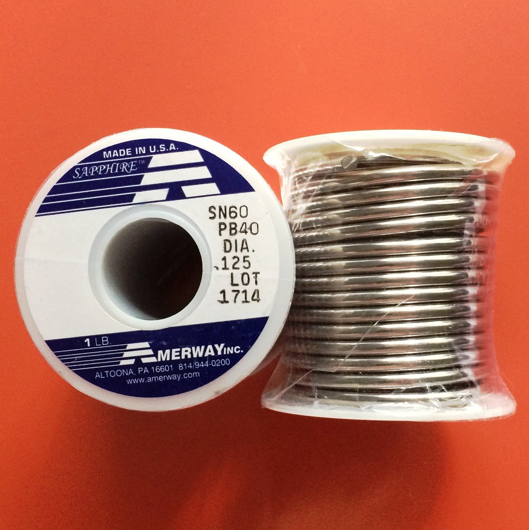 16 Oz Roll of AMERWAY 60/40 Solder is 60 Percent TIN & Not for