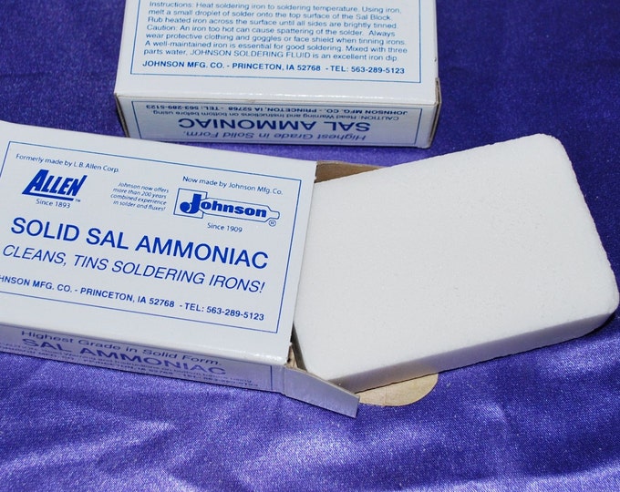 LARGE BLOCK Half Pound of Sal Ammoniac Helps Soldering Iron Tip Last