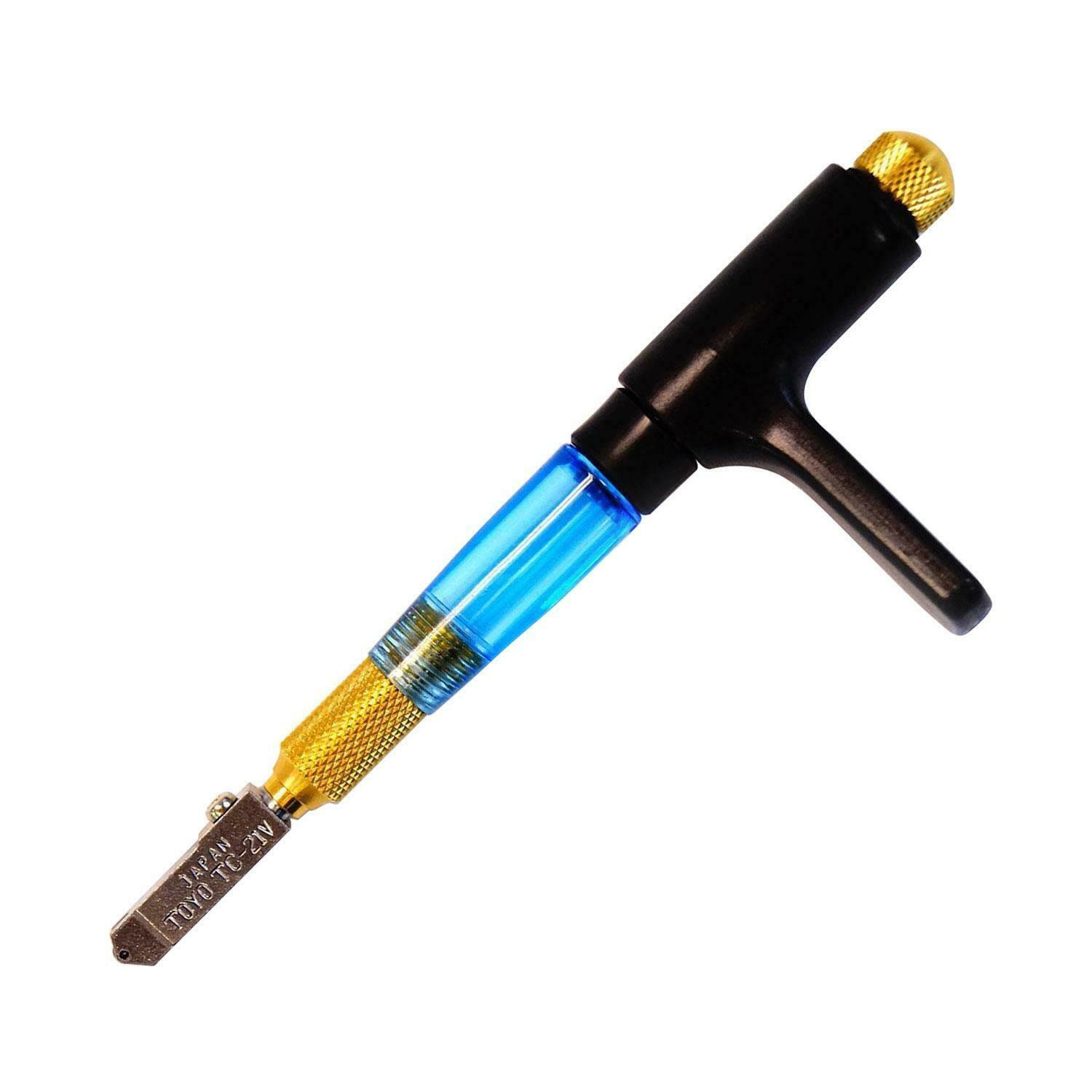 Toyo Self Oiling Glass Cutter for Stained Glass Mosaics Fused Glass Art  Glass Cutting Wheel Pencil Grip Brass 
