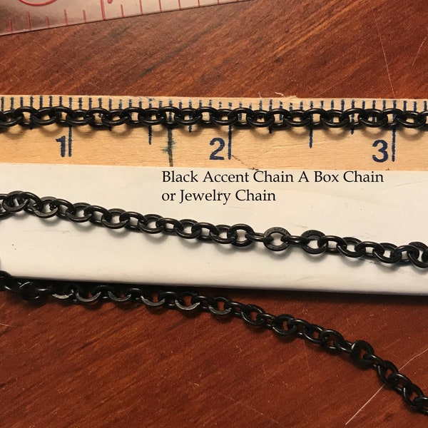 Chain (5 feet) BLACK tiny link Chain for any Solder Art Charm, Pendants & "box chain" solders nicely to anything soldered