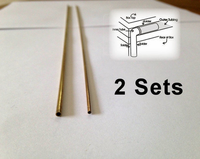 Solid Brass BOX HINGES Tube Hinge for Boxes 2 Sets 4 Pieces 2 Inner and