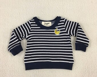 Striped banana sweatshirt kids toddler Supayana READY TO SHIP