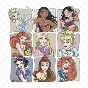 Princesa retro (Png), camiseta familiar a juego (Png), vacaciones familiares (Png), equipo de chicas (Png), viaje familiar (Png), princesa a juego (Png), archivo digital