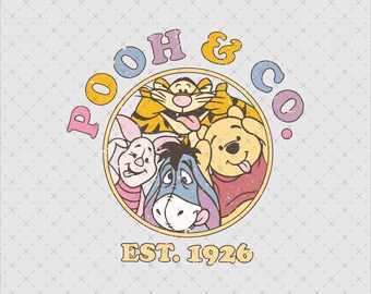 Winnie the Pooh & Friends SVG, Funny Hunny Bear PNG, T-Shirt Design (Digital Download)
