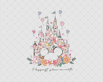 Magical Castle Floral Design, Family Vacation Shirt (PNG, SVG)