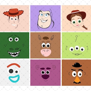 Toy Story Characters Face Bundle, For Halloween Costume Toy Story Svg Png, Toy Story Group Shirt Svg Png, Toy Costume Png, Digital Download