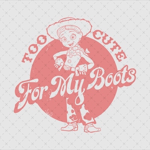 Jessie Character Png, Too Cute for My Boots Design, Toy Story Jessie, Fun Cartoon Clipart, Digital Download, Instant Download