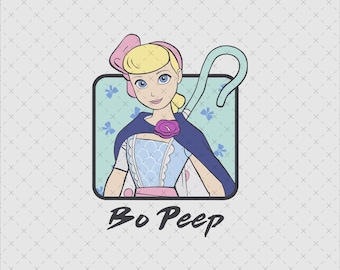 Imágenes prediseñadas del personaje de Bo Peep, descarga instantánea PNG SVG, fan art de Toy Story, diseño de pegatina para camiseta