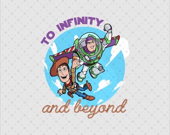 Toy Story Woody Buzz Lightyear Png, Instant Download, Retro Sky Design, Vacation Shirt Print SVG