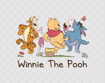 Winnie The Pooh Friends Printable Art, Tigger Bear Sublimation File (Digital Download)