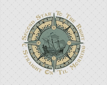 Peter Pan Neverland Compass PNG, SVG (Digital Download)