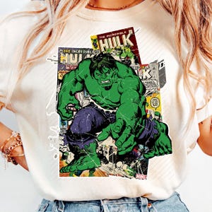 Retro Hulk Png svg, Comic Buch Superheld digitaler Download, Avengers druckbare Datei für Tshirts Tassen Poster Bild 2