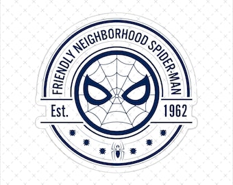 Retro Spiderman Emblem PNG SVG, Superhero Sublimation (Digital Download)