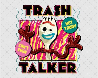 Forky Trash Talker Character PNG SVG, Toy Story Digital Download, Colorful Cartoon Clipart, Printable File