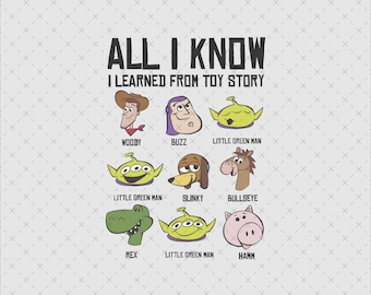 Imágenes PNG y SVG de caras de personajes de Toy Story para descarga instantánea, imágenes prediseñadas de dibujos animados retro, archivo para impresión por sublimación.