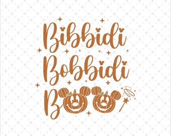 Bibbidi Bobbidi Boo Halloween Svg, Pumpkin Mouse Instant Download, Spooky Fall Png Svg File