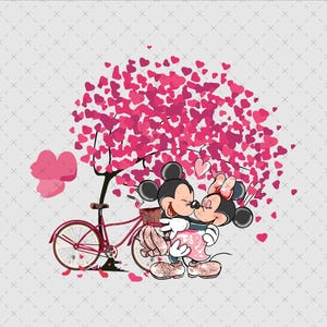 Pareja de ratones de San Valentín PNG - Clipart retro del Día de San Valentín, lindos ratones enamorados, descarga digital para manualidades y tarjetas