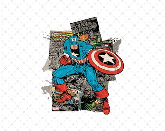 Retro Captain America Sublimation Design, Avengers PNG SVG (Digital Download)