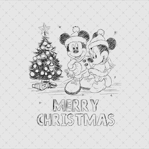 Mouse and Friends Christmas Png, Mouse Christmas Svg, Christmas Tree Png, Family Christmas Svg, Christmas Family Trip Png
