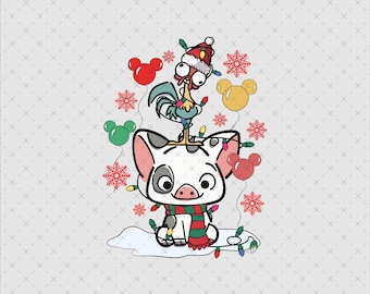 Pua and Heihei Christmas Png, Instant Download SVG, Holiday Sublimation Shirt File
