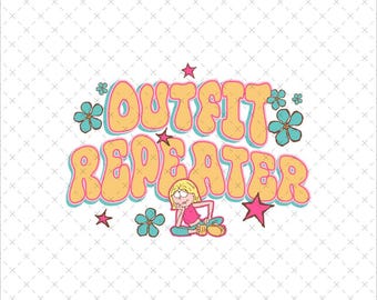 Outfit Repeater Lizzie McGuire, Digital Download PNG SVG, Retro Boho Girl Illustration, Printable Sticker Shirt Art