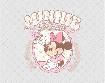 Retro Minnie Mouse PNG, Family Vacation Shirt (Digital File)