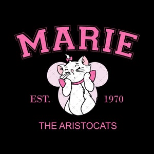 Marie Cat Png, Aristocats Shirt Design, Instant Download, Sublimation File, Fan Art Tee Print image 2