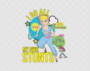 Bo Peep Stunts Cartoon Clipart, PNG SVG Files (Instant Download)