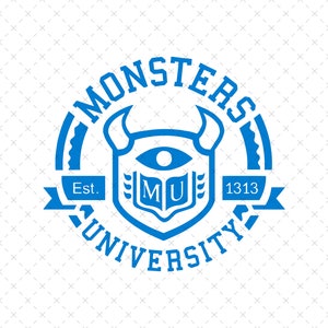 Svg Monsters University Est. 2013 Digital File, Png & Sublimation Design, Cartoon Monster Clipart for Crafts