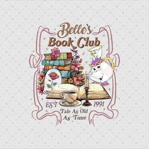 Retro Tale As Old As Time Belle's Book Shop Png, Retro Belle Png, Retro Beauty and the Beast Png, Belle Princess Book Shop Png, Only Png