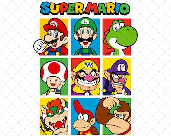Super Mario PNG SVG Bundle, Shirt Design (Digital File)