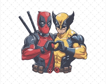 Deadpool And Wolverine PNG SVG, Superhero Duo Clipart, Instant Download Printable File