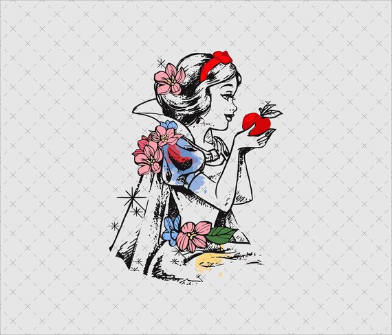 Snow White PNG, Floral Princess Shirt Design (Digital Download)