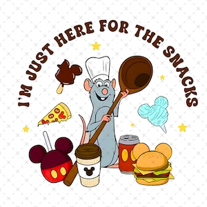Remy Ratatouille Snacks Png Svg, Anyone Can Cook Design, Instant Download Printable File